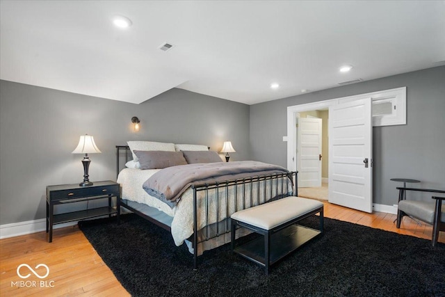 bedroom featuring light hardwood / wood-style flooring