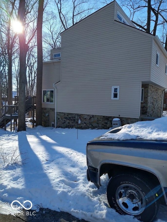 view of snowy exterior