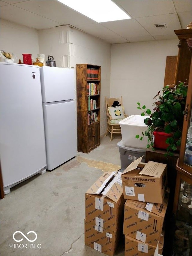 kitchen featuring white refrigerator