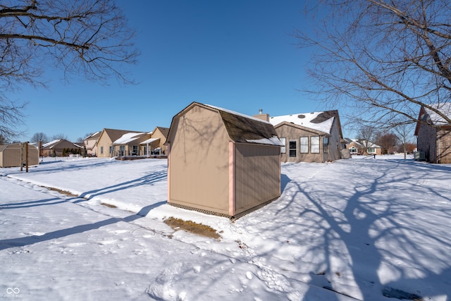 exterior space with a storage unit