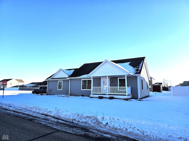 view of front of house with covered porch