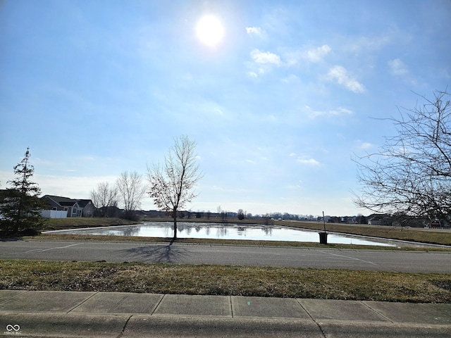 view of community featuring a water view