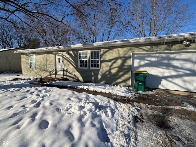 exterior space featuring a garage