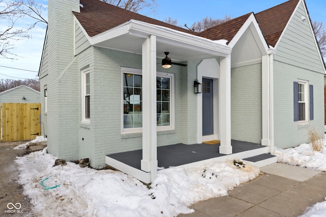 exterior space with covered porch