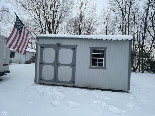 view of snow covered structure