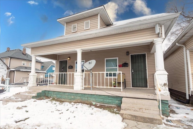 view of front of home with covered porch