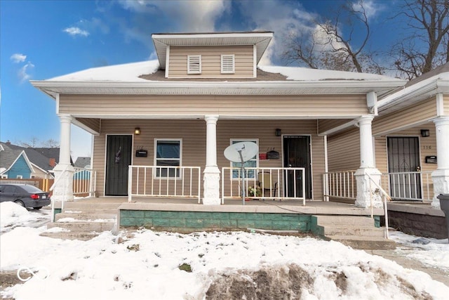 bungalow-style home featuring covered porch