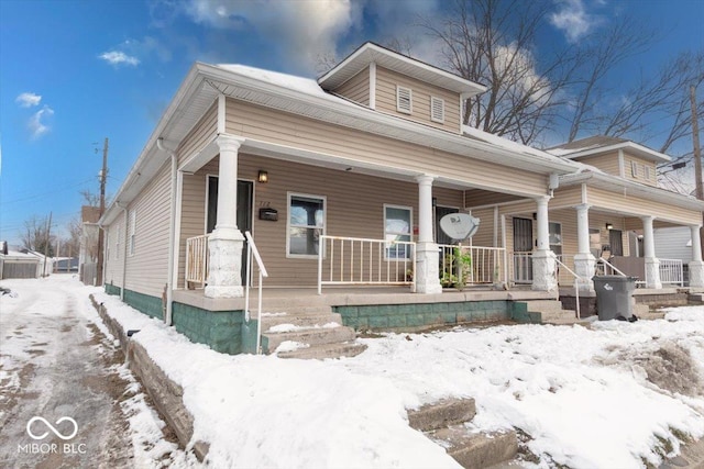 view of front of home with a porch