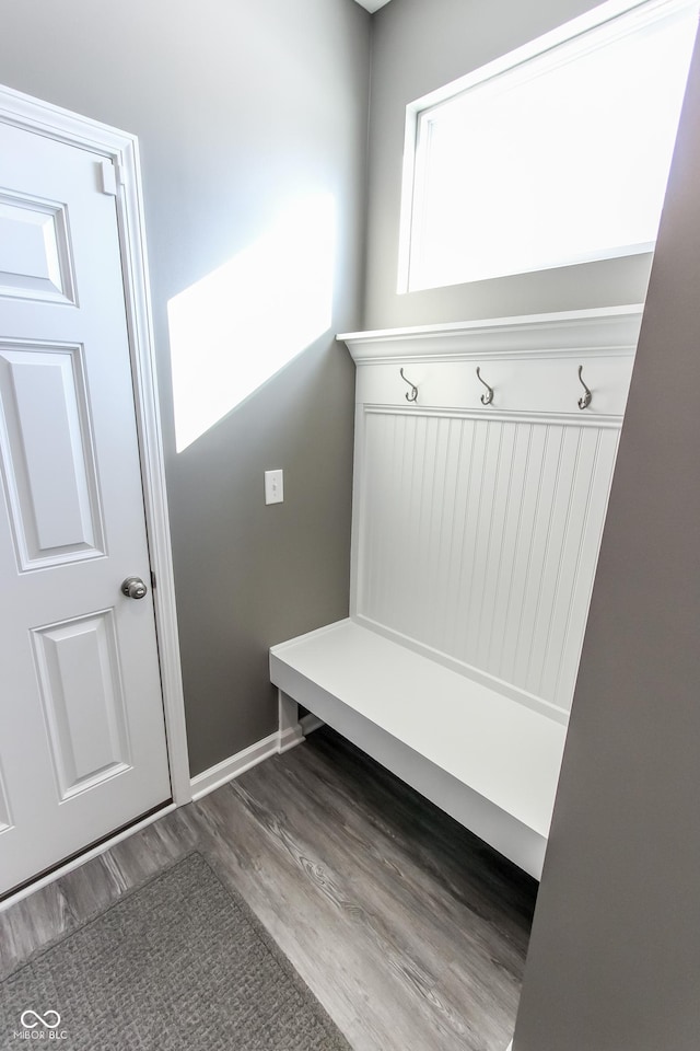 mudroom featuring hardwood / wood-style flooring