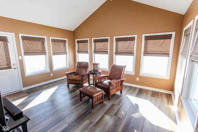 sunroom / solarium with plenty of natural light and vaulted ceiling