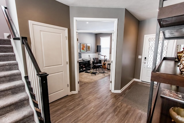 entryway featuring hardwood / wood-style floors