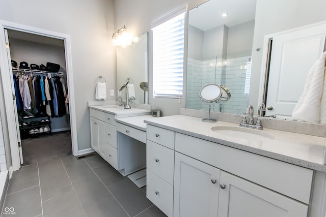 bathroom featuring vanity and tile patterned floors