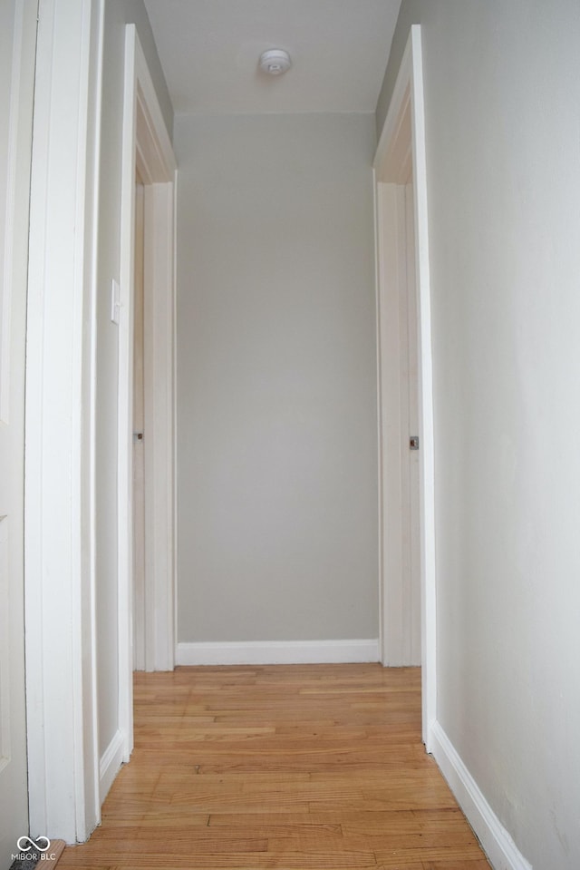 hall featuring light hardwood / wood-style flooring