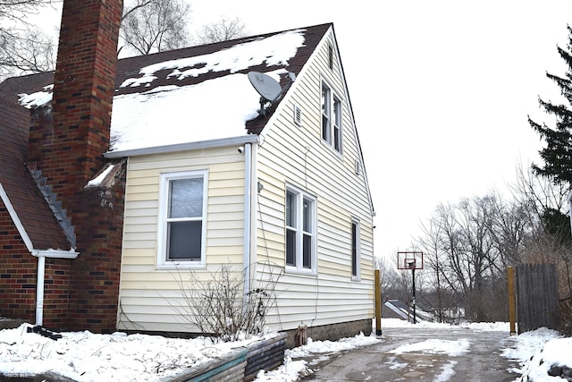 view of snowy exterior