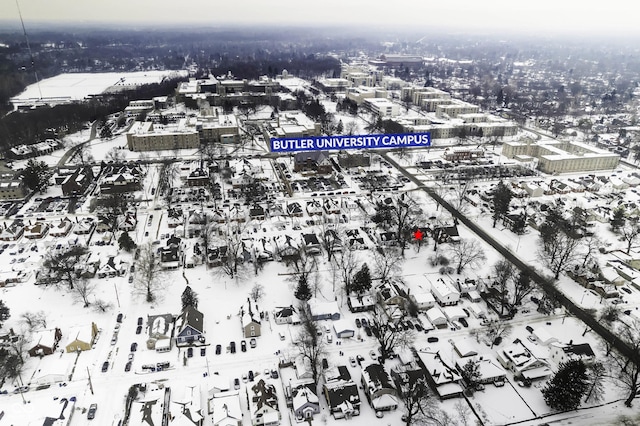 view of snowy aerial view