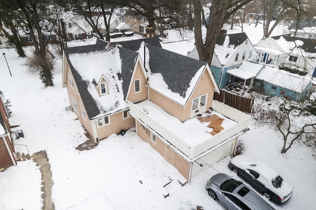 view of snowy aerial view