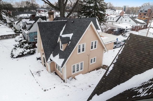 view of snowy aerial view