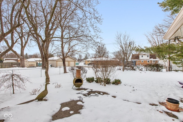 view of snowy yard