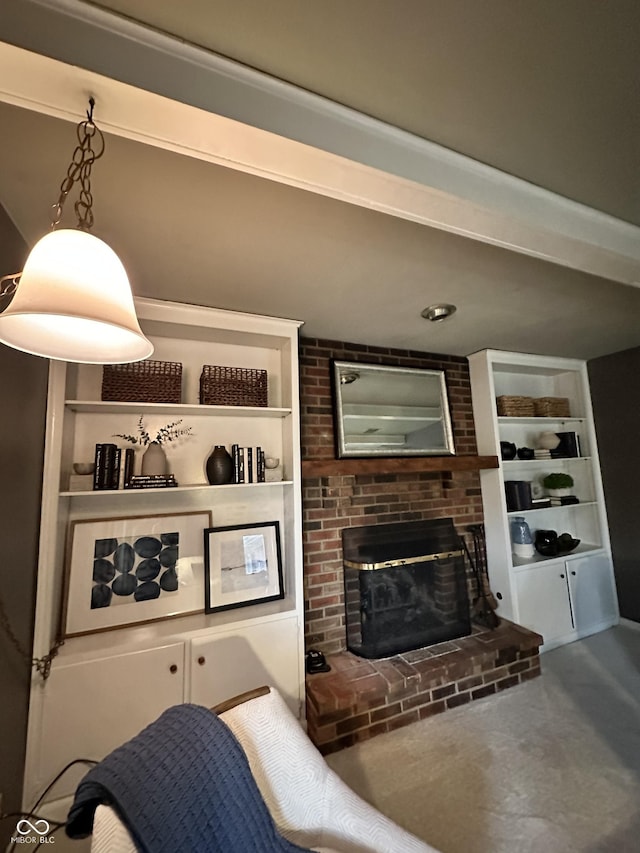 bedroom featuring a fireplace