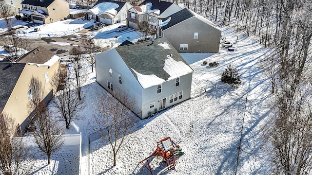 view of snowy aerial view