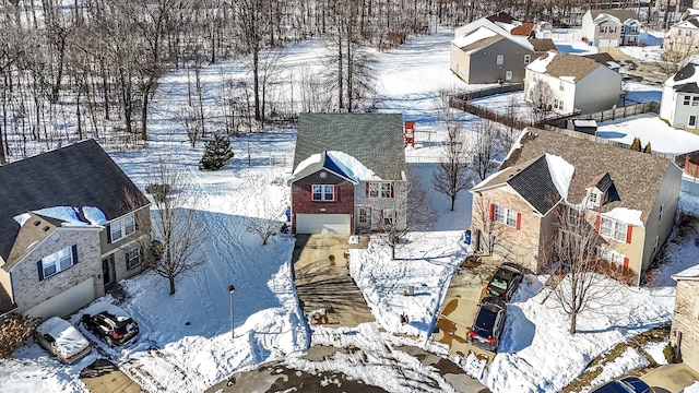 view of snowy aerial view