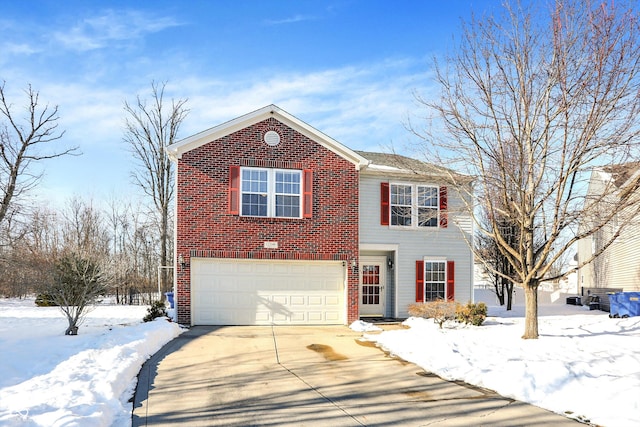 view of front of property featuring a garage