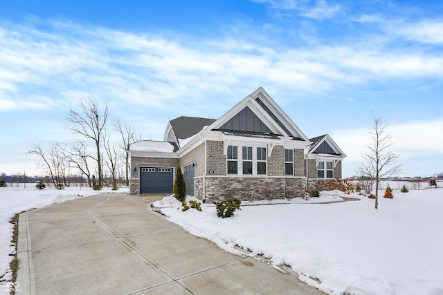 craftsman inspired home with a garage