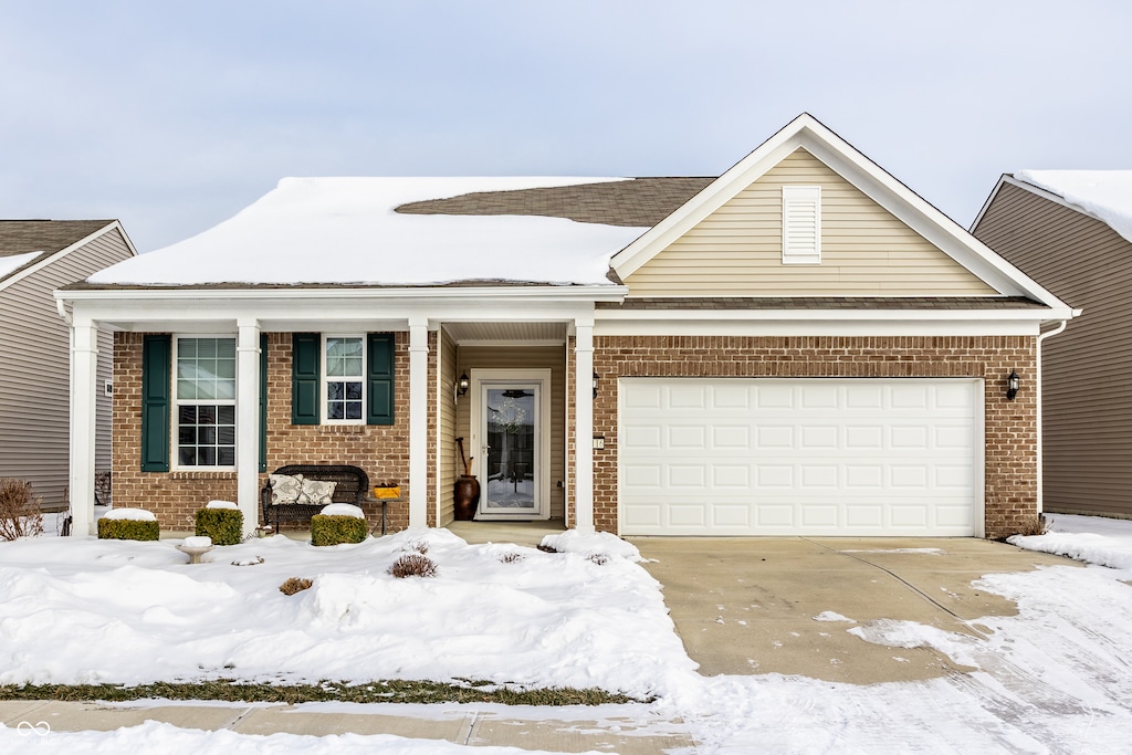 view of front of home with a garage