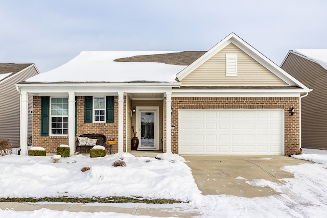 view of front of home with a garage