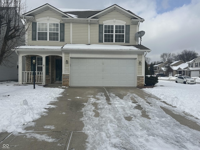 front of property featuring a garage