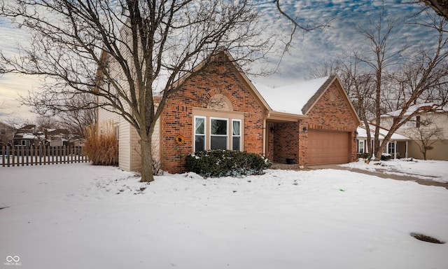 view of front facade with a garage