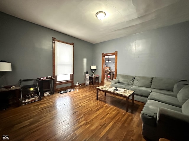 living room featuring hardwood / wood-style floors