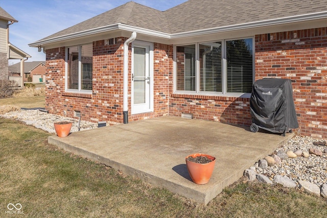 view of patio featuring grilling area