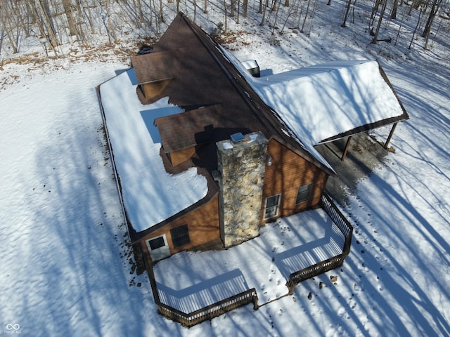 view of snowy aerial view