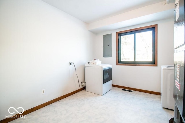 laundry room with washer / dryer and electric panel