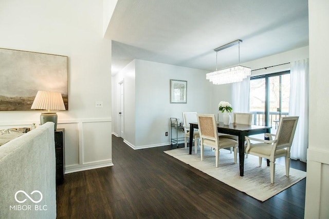 dining room featuring dark hardwood / wood-style floors