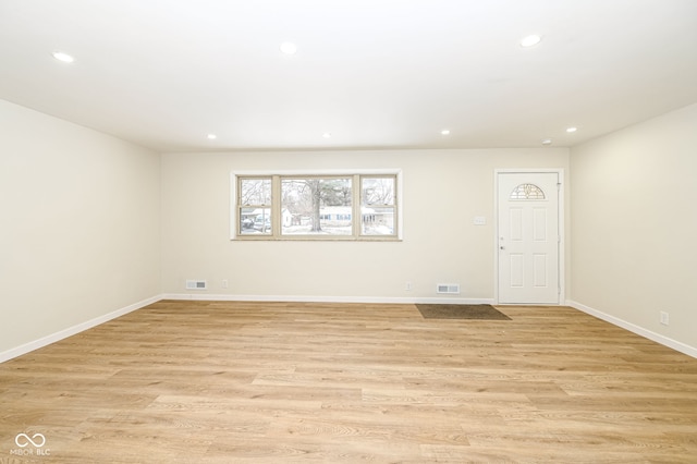 empty room featuring light wood-type flooring