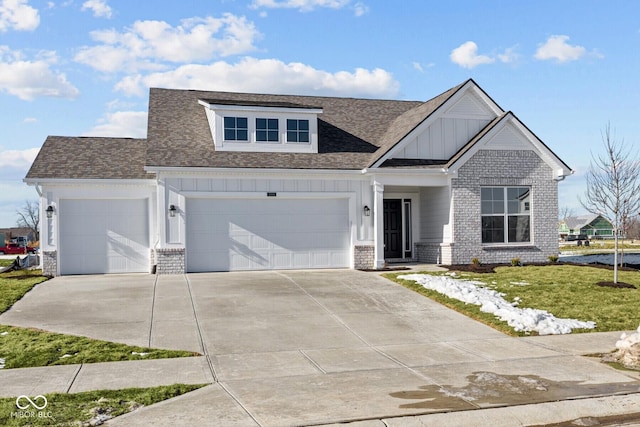 craftsman-style house with a front lawn