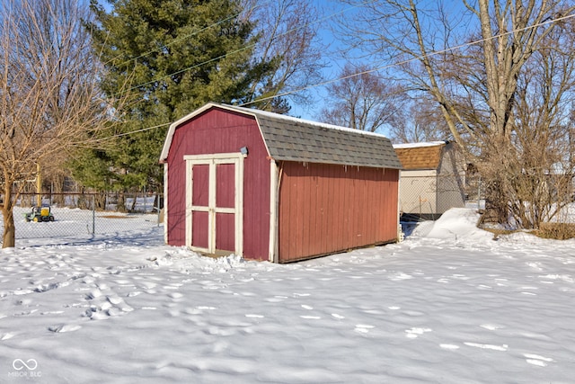 view of snow covered structure