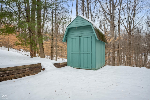 view of snow covered structure