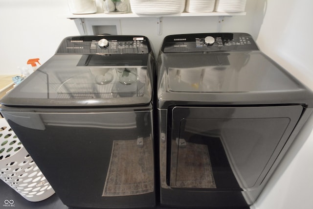 laundry area featuring washer and dryer