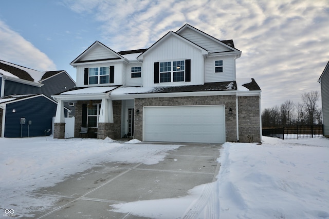 view of front facade featuring a garage