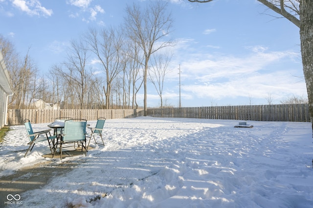 view of snowy yard