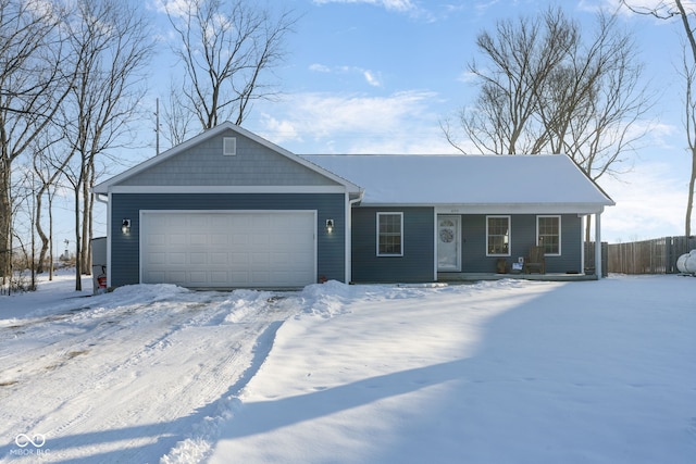 ranch-style house featuring a garage