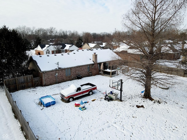 view of snowy aerial view