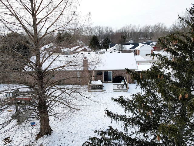 view of snowy aerial view