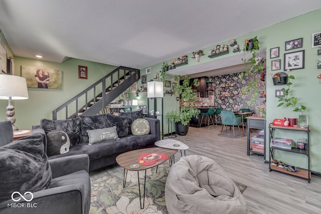 living room featuring hardwood / wood-style flooring