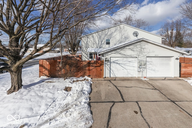 exterior space with a garage