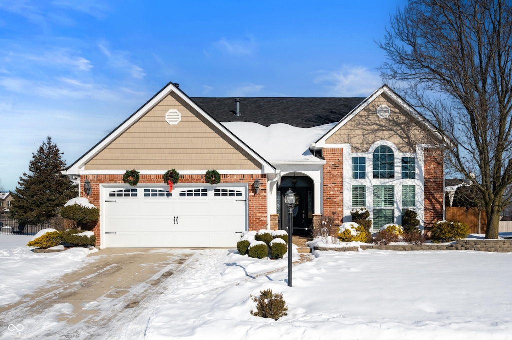 front facade with a garage