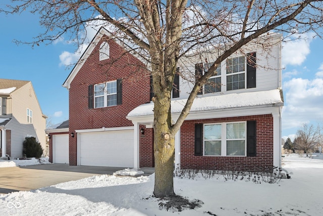 front facade with a garage